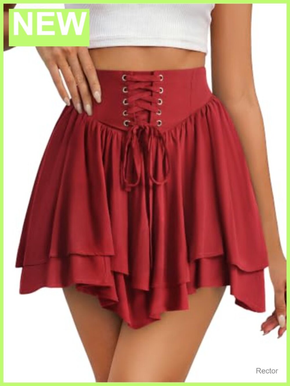 Renaissance Pirate Mini Skort Corset Lace Up Ruffle Costume